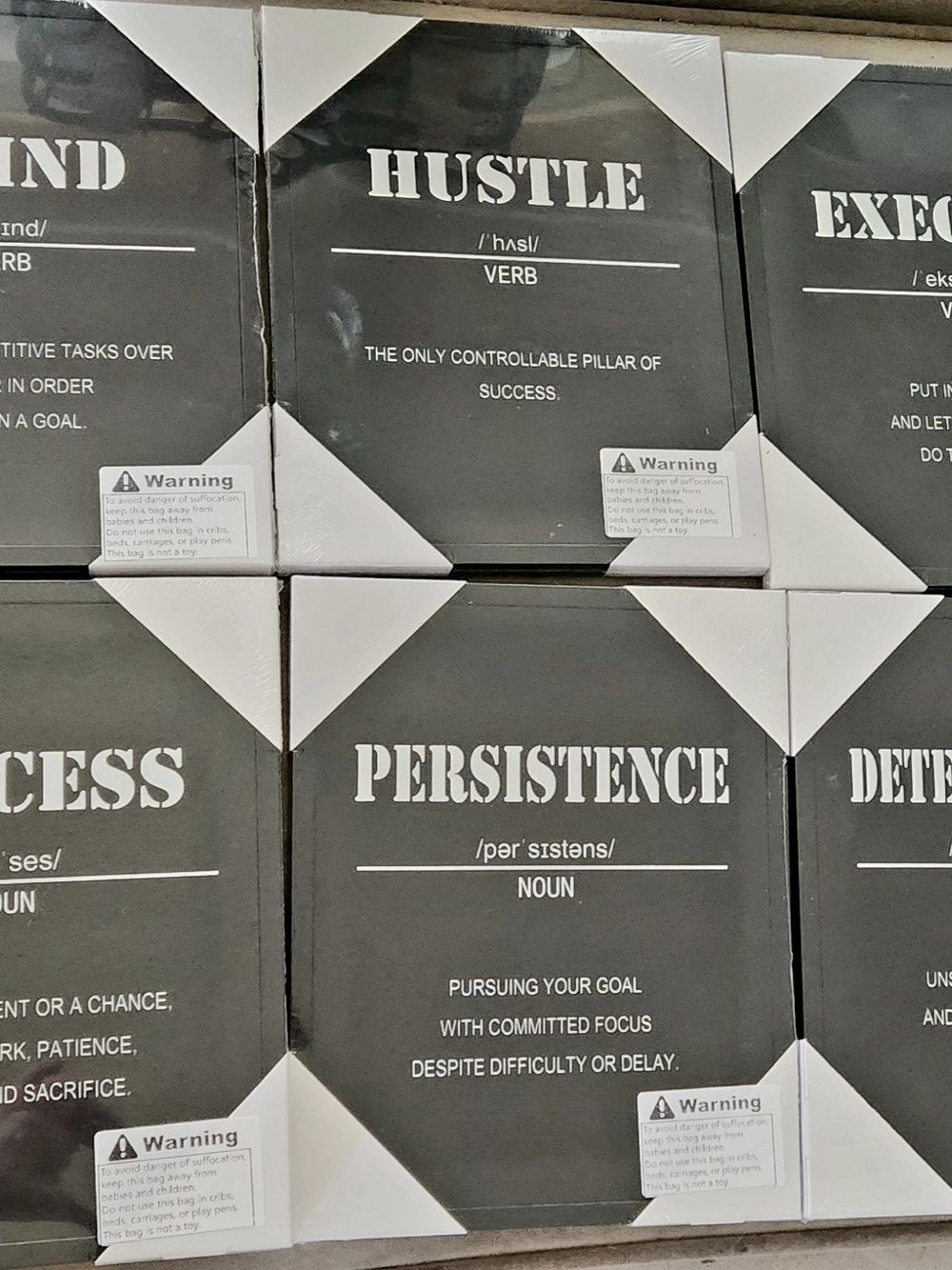 FRAMED Set of 6 Motivational Wall Art Canvas/Prints, Black/WhiteFRAMED Set of 6